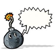 bomb with speech bubble