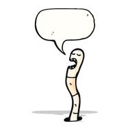 cartoon worm with speech bubble N9
