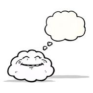 cloud with thought bubble cartoon