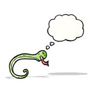 snake with thought bubble cartoon