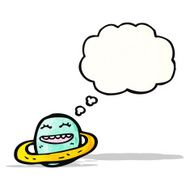 cartoon planet with thought bubble N2