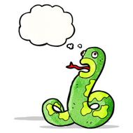 cartoon snake with thought bubble N90
