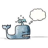 cartoon whale with thought bubble N46