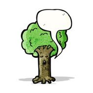 cartoon tree with speech bubble N7