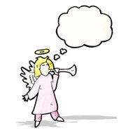 angel with thougth bubble cartoon