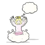 angel with thougth bubble cartoon N3