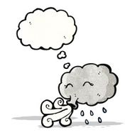 cartoon stormcloud blowing