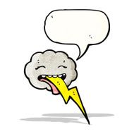 cartoon storm cloud with speech bubble