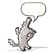 cartoon wolf with speech bubble N42
