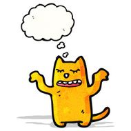 cartoon cat with thought bubble N107