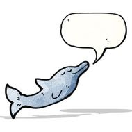 dolphin with speech bubble cartoon