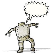 shouting robot cartoon