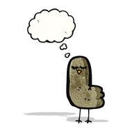 bird with thought bubble cartoon N5