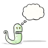 ghost with thought bubble cartoon N6