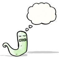 ghost with thought bubble cartoon N9