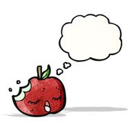 cartoon apple with speech bubble N46