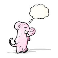 elephant with thought bubble cartoon