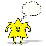 star cartoon character with thought bubble N2