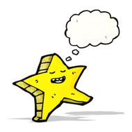 star cartoon character with thought bubble N4