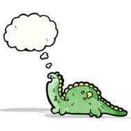 friendly dinosaur with thought bubble N4