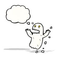 cartoon ghost with thought bubble N29