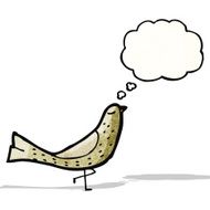 cartoon bird with thought bubble N332