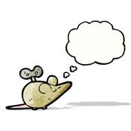 cartoon mouse with thought bubble N27