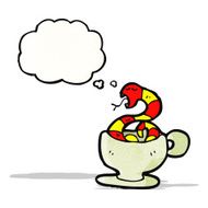 cartoon snake in tea cup N2