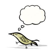 cartoon bird with thought bubble N336