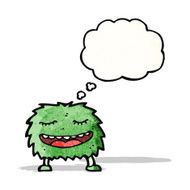 hairy green monster cartoon