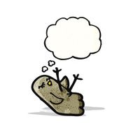 cartoon bird with thought bubble N337
