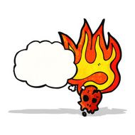 Cartoon Flaming Skull N26