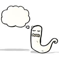 ghost with thought bubble cartoon N13