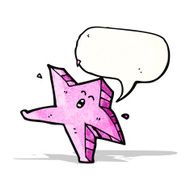 carton dancing star with speech bubble