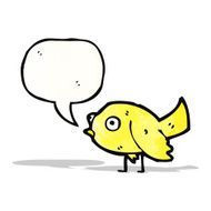 cartoon bird with speech bubble N345