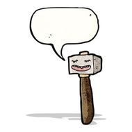 cartoon hammer with speech bubble N3