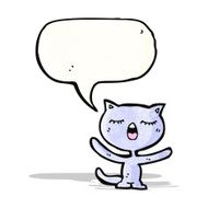 cat with speech bubble cartoon N5