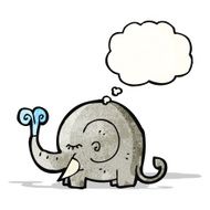 cartoon elephant with thought bubble N7