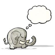 cartoon elephant with thought bubble N9