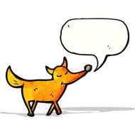 cartoon fox with speech bubble N25