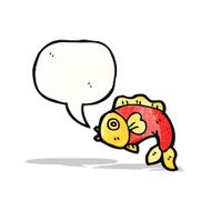 cartoon fish with speech bubble N116