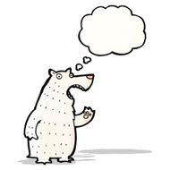 polar bear with thought bubble cartoon