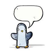 penguin with speech bubble cartoon N4