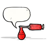 cartoon needle full of blood