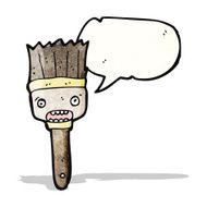 cartoon paintbrush with speech bubble