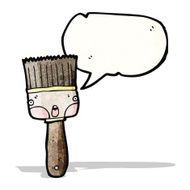 cartoon paintbrush with speech bubble N3