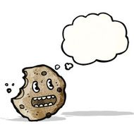 cartoon cookie with thought bubble