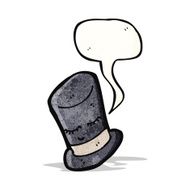 cartoon top hat with speech bubble