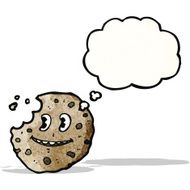 cartoon cookie with thought bubble N2