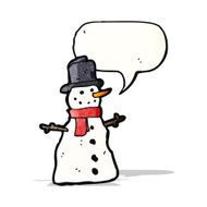 snowman with speech bubble cartoon
